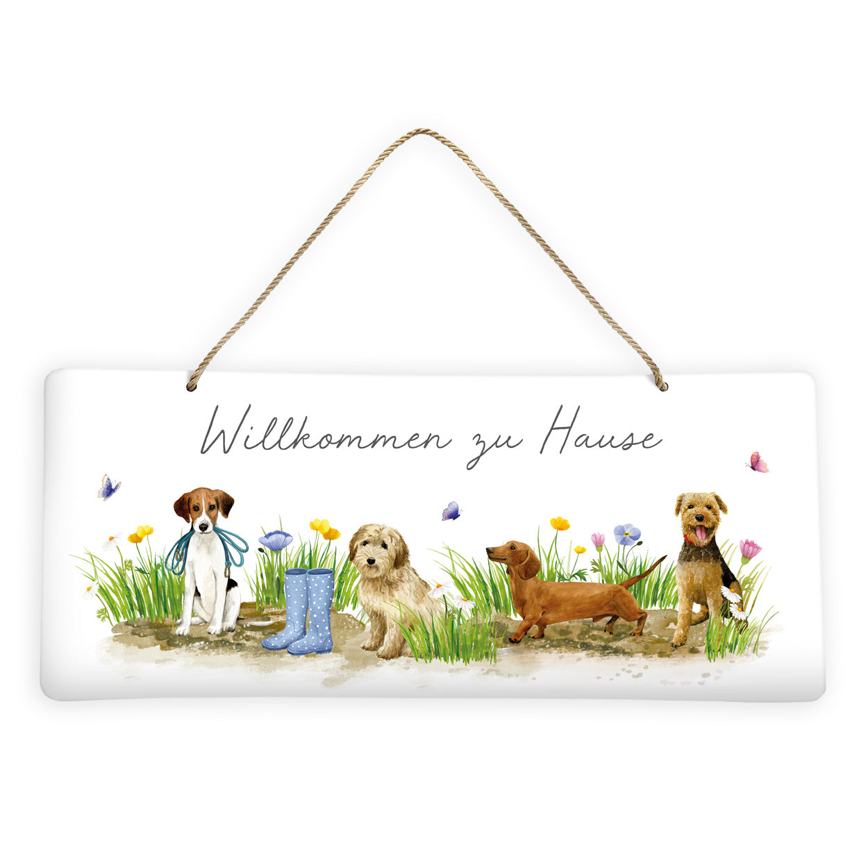 Schild "Willkommen zu Hause" (35 x 15 cm)