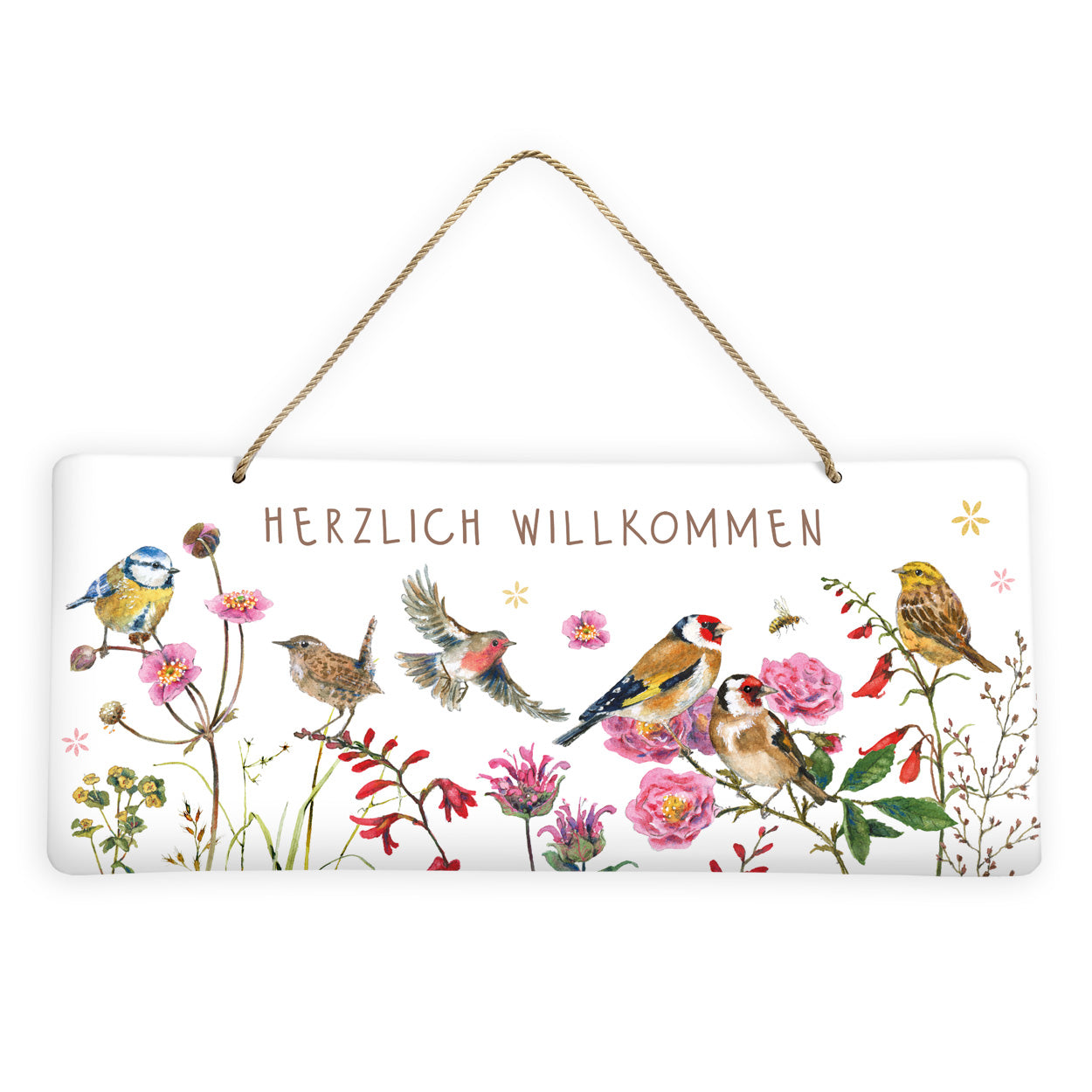 Schild "Herzlich Willkommen" (15 x 35 cm)