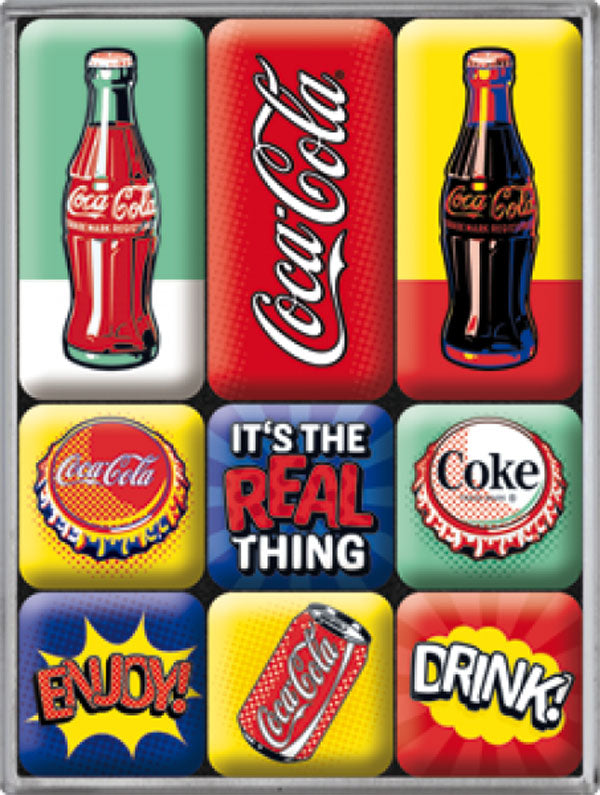 Magnetset "Coca Cola" ((9 Stk. verschiedene Muster))