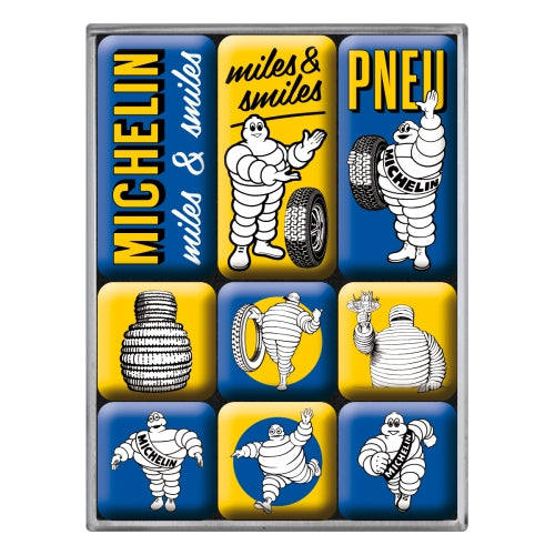 Magnetset "Michelin - Logo Evolution" (9 Stk. verschiedene Muster)