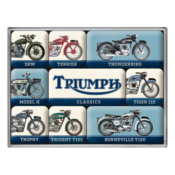 Magnetset "Triumph - Model Chart" (9 Stk., verschiedene Muster)