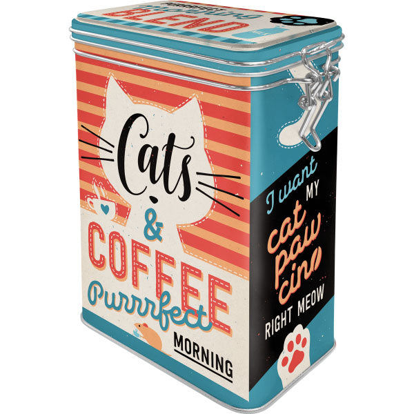 Aufbewahrungsdose "Cats & Coffee" (11 x 18 x 7.5 cm)