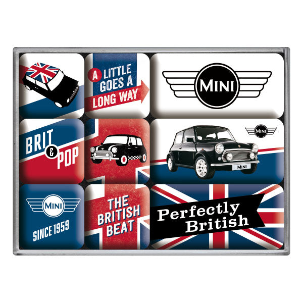 Magnetset "Mini Union Jack" (9 Stk. verschiedene Muster)