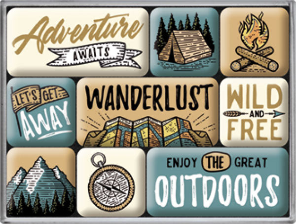 Magnetset "Outdoor Adventure" (9 Stk. verschiedene Muster)