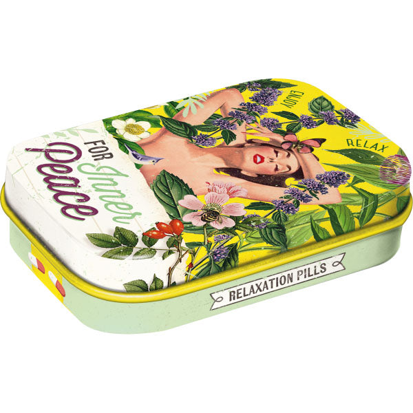 Pillendose "Inner Peace Relaxation Pills" (6 x 4 x 1.6 cm)