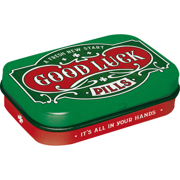 Pillendose "Nostalgic Pharmacy - Good Luck" (6 x 4 x 1.6 cm)
