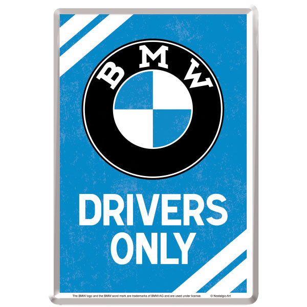 Blechpostkarte "BMW Drivers Only" (14 x 10 cm)