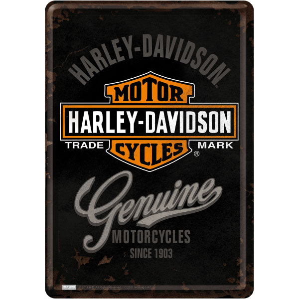 Blechpostkarte "Harley-Davidson" (14 x 10 cm)