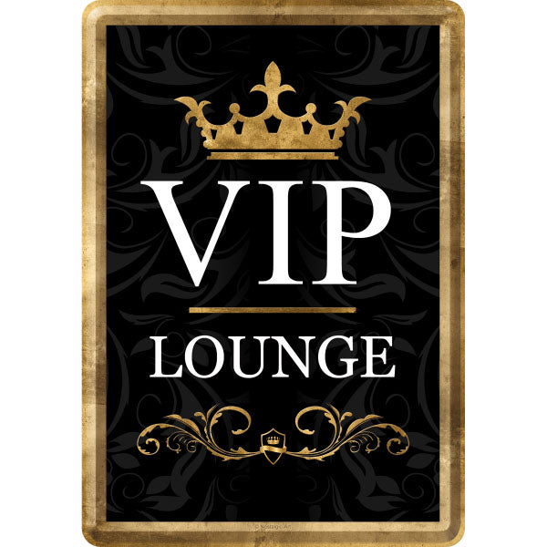 Blechpostkarte "VIP Lounge" (14 x 10 cm)