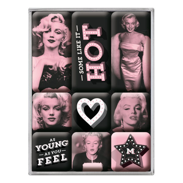 Magnet Set "Marilyn Monroe - Some Like It Hot" (9 Stk. verschiedene Muster)