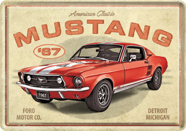 Blechpostkarte "Ford Mustang GT 1967" (14 x 10 cm)