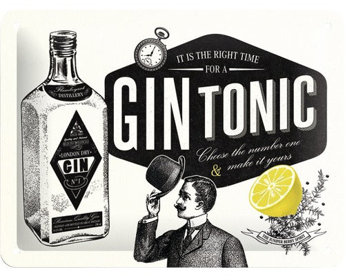 Blechschild "Gin Tonic" (20 x 15 cm)