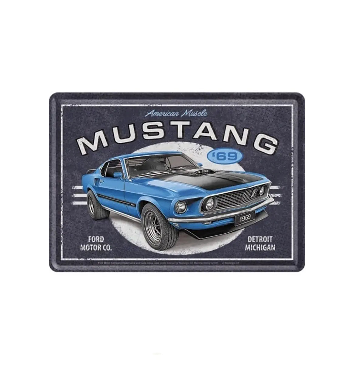 Blechschild "Ford Mustang 1969" (10 x 14 cm)