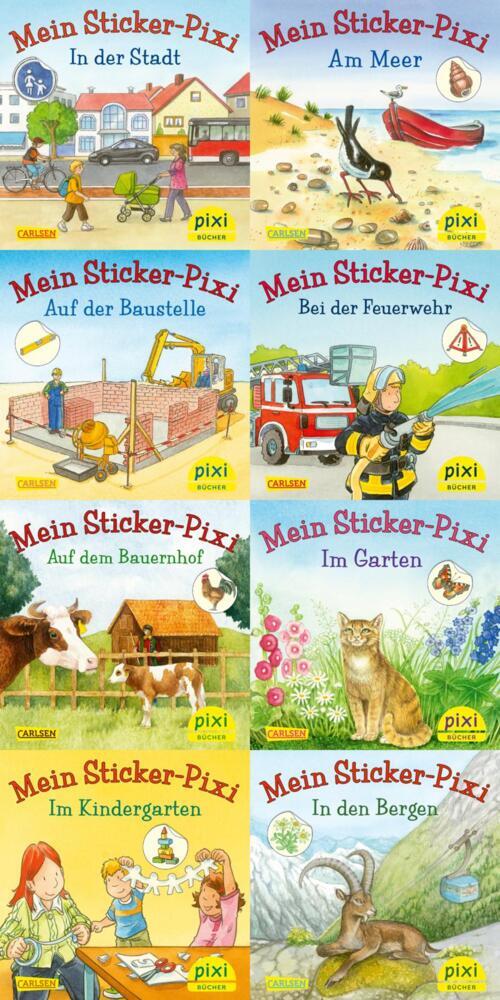 Pixi-Box 199: Meine Sticker-Pixis (8x8 Exemplare), m. 64 Buch
