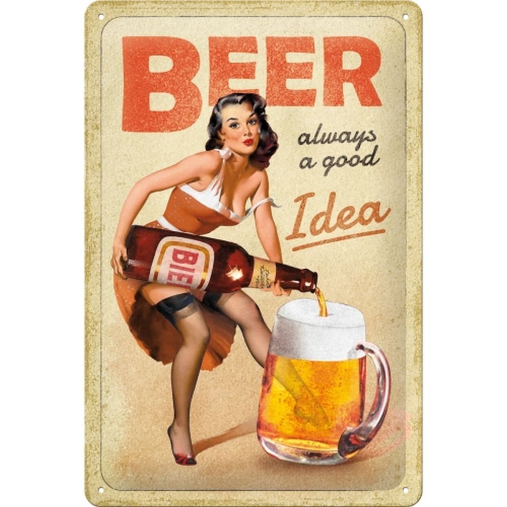 Blechschild "Beer - Always a good idea" (30 x 20 cm)