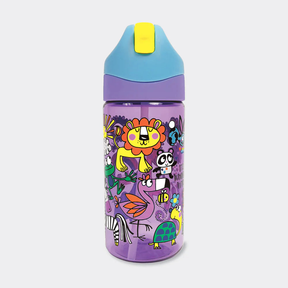 Trinkflasche mit Strohhalm "It's Wonderful World" (350 ml)