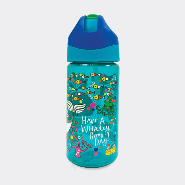 Trinkflasche mit Strohhalm "Have a whaley Good Day" (350 ml)