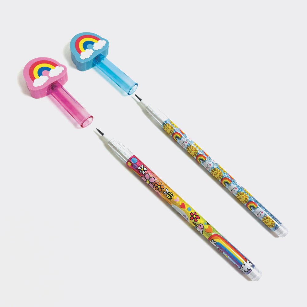 Bleistifte mit Regenbogen-Radiergummi