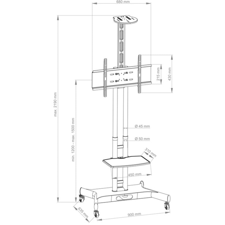 HAGOR HP Twin Stand, mobiles Standsystem (schwarz)