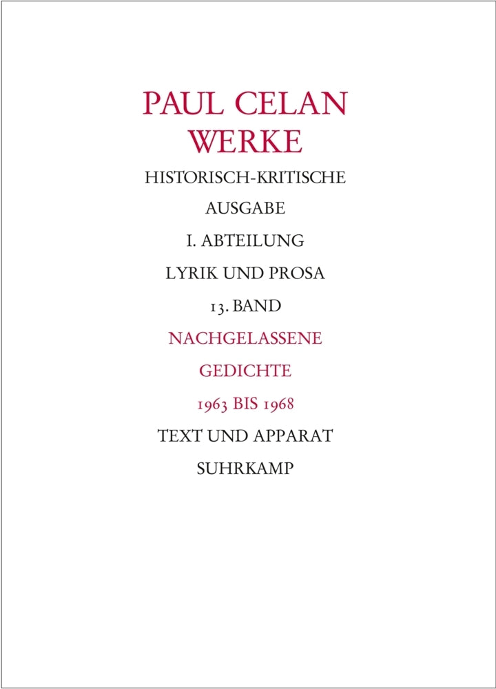 Nachgelassene Gedichte 1963-1968 (Paul Celan)