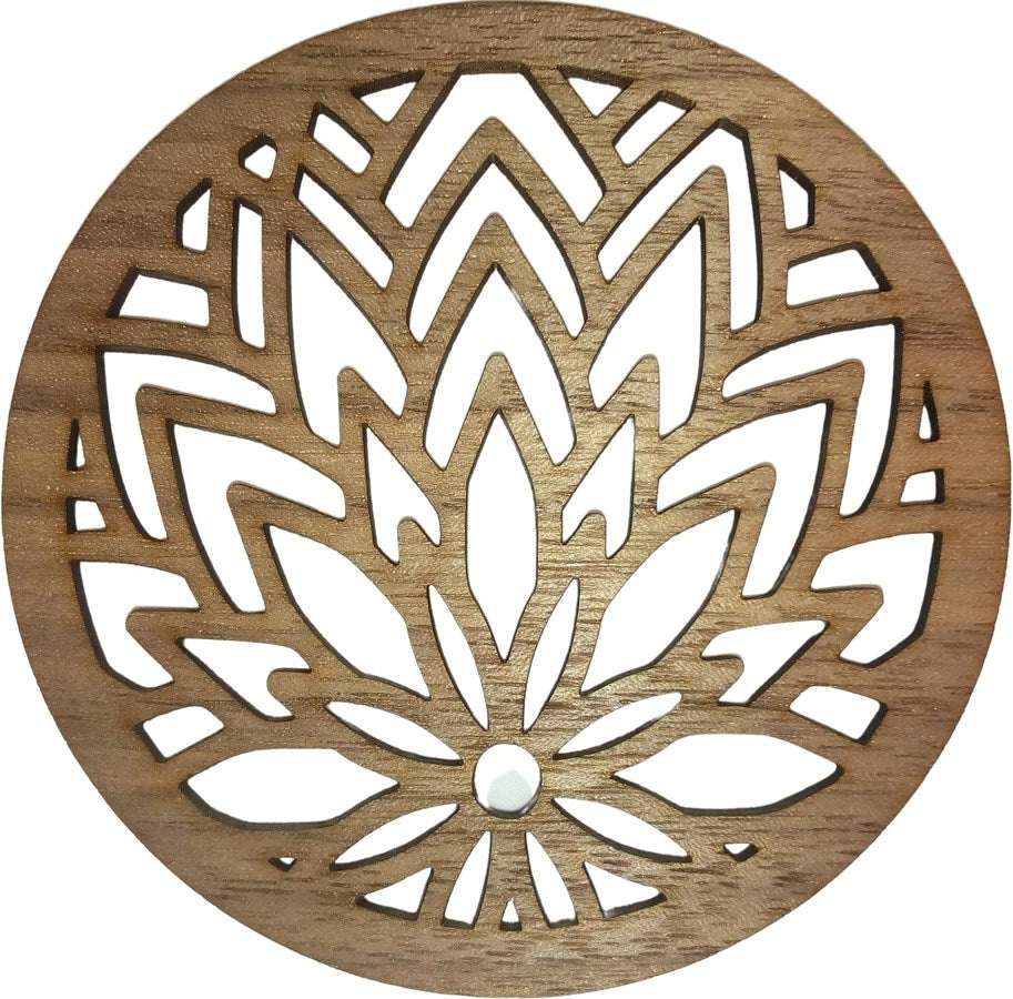 Aepll Glasuntersetzer Hanfpflanze 2 Stück, Nussbaumholz