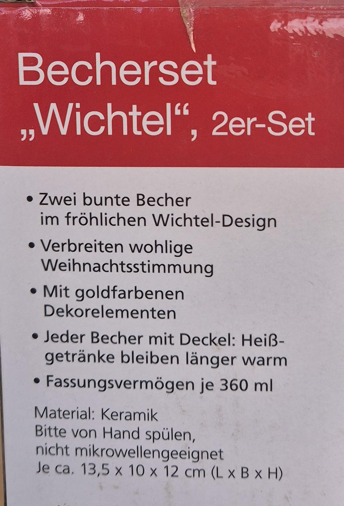 Becherset "Wichtel", 2er-Set (ca. 360 ml)