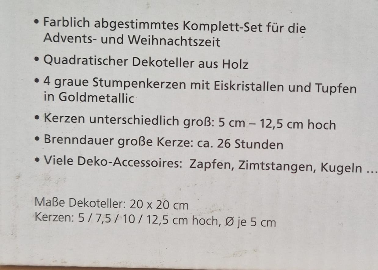Kerzenset "Eiskristal" mit Deko