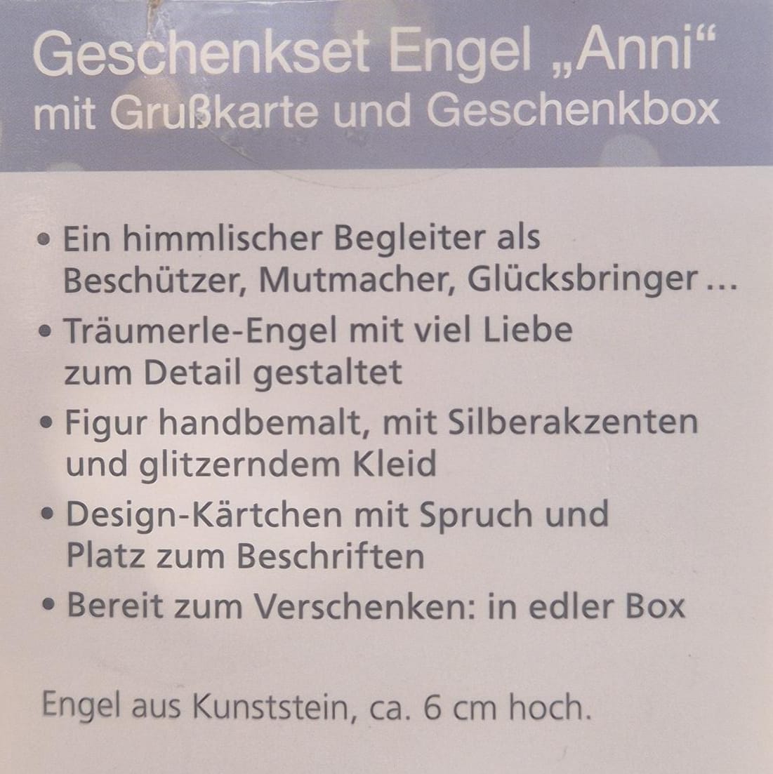 Geschenkset Engel "Anni" mit Grusskarte und Geschenkbox