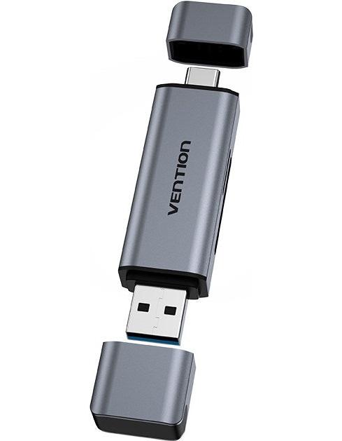 Vention 2-in-1 USB 3.0 A+C Kartenleser - grau