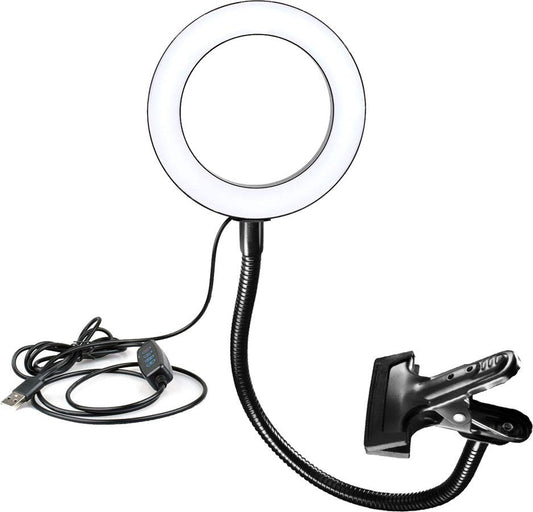 Improovv LED-Ringlicht 16cm, mit Klemmhalter und Kabelfernbedienung