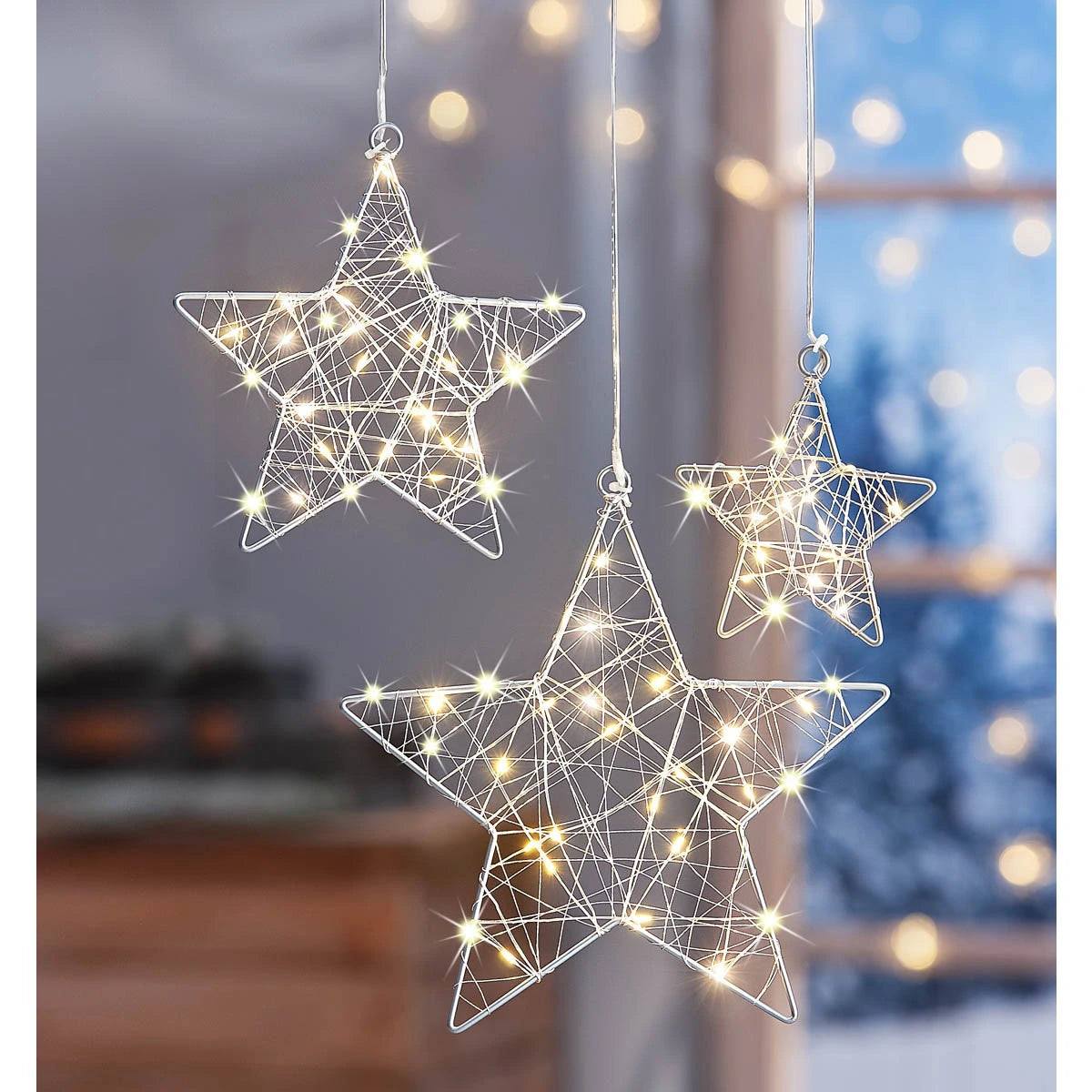 LED-Hängedeko "Stars" 3er Set
