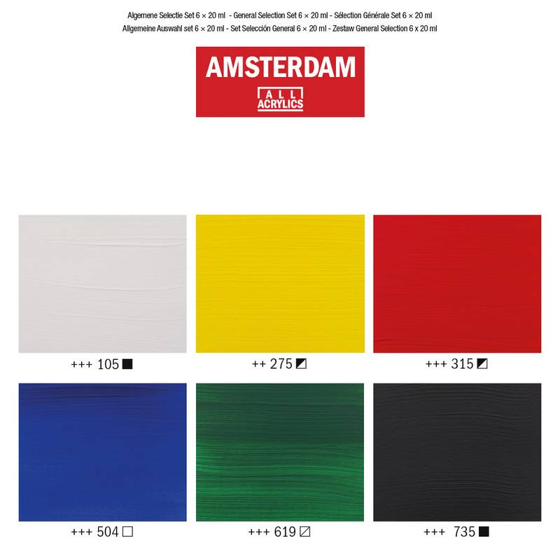 AMSTERDAM Acrylic Standard 6 Farben 20ml