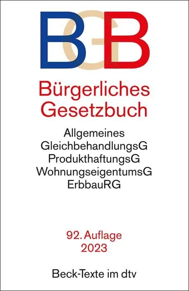Bürgerliches Gesetzbuch 92. Auflage 2023