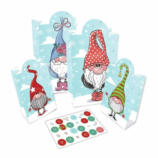 ROTH Adventskalender-Set Geschenktüten Wichtel