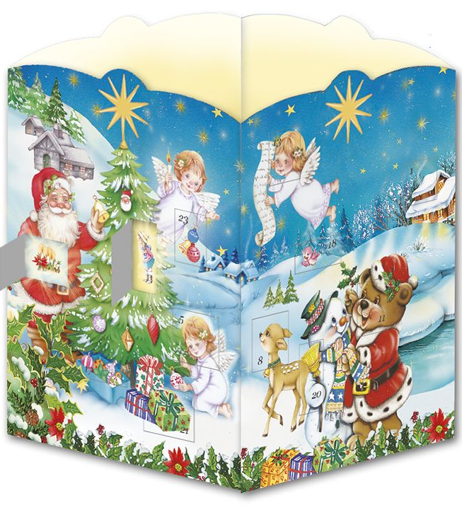 Windlicht Adventskalender Nostalgisch - Weihnachtskalender mit 24 leuchtenden Motiven