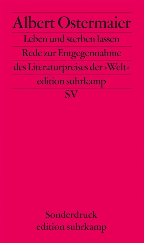Leben und sterben lassen, Sonderdruck (Albert Ostermaier)
