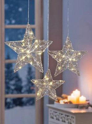 LED-Sterne "Glitter" 3er-Set