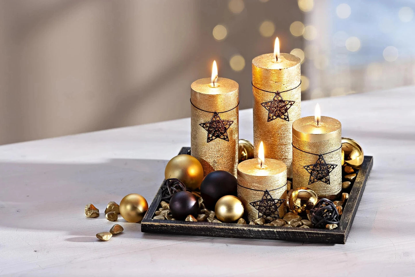 Kerzenset "Golden Christmas"
