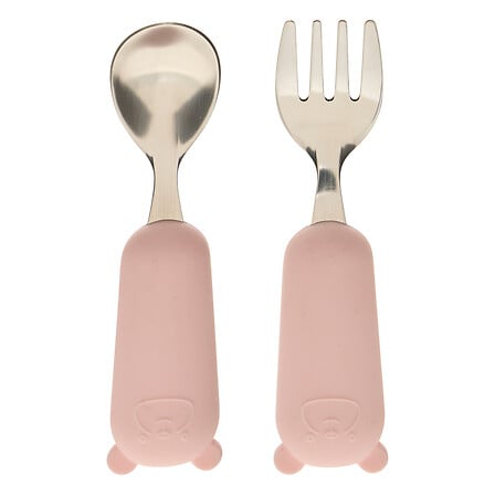 Kinderbesteck-Set, 2-teilig (Gabel und Löffel, rosa)