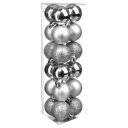 Weihnachtskugeln "Silberglanz" (18er-Set, Ø 3 cm)