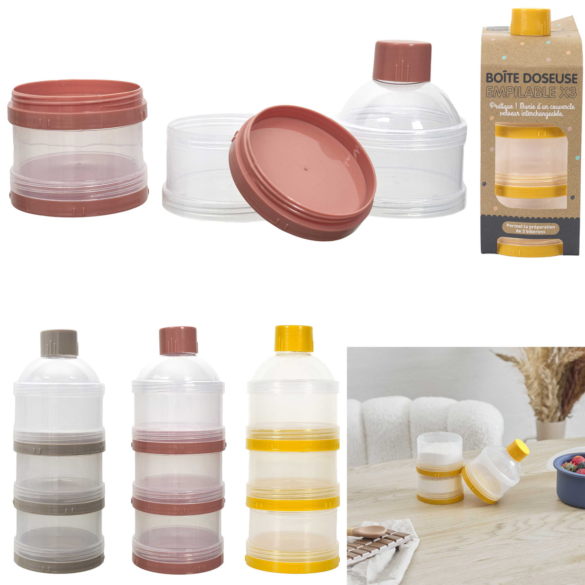Milchpulver-Portionierer "To Go" mit 3 Kammern