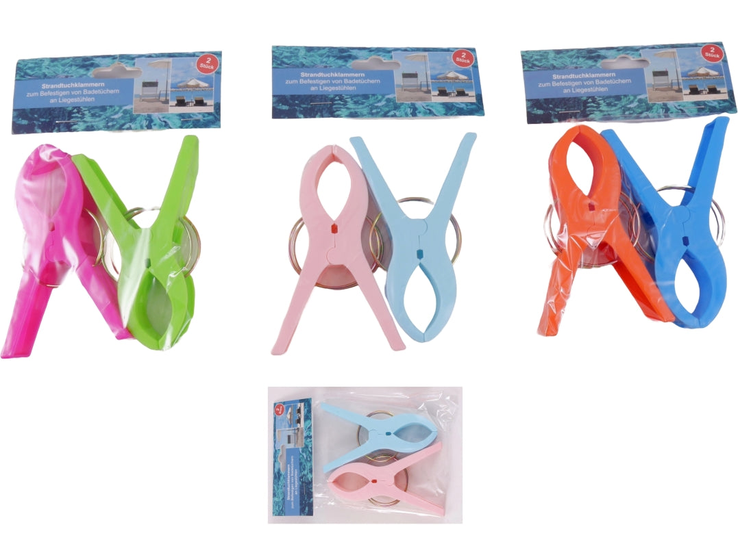 Strandtuchklammern "Jumbo" (2er-Pack, 12 cm)