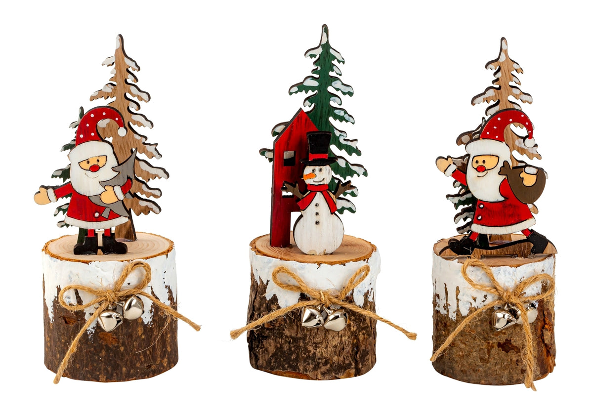 Weihnachtsdeko "Freja" auf Holzstamm