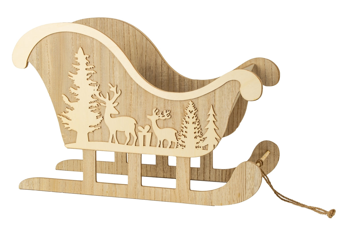 Holz-Weihnachtsschlitten zum Selbstbefüllen (51 x 34 cm)