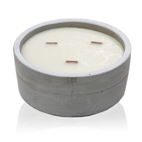 Sojawachskerze "Ancient" im Betontopf, Patchouli & Dark Amber