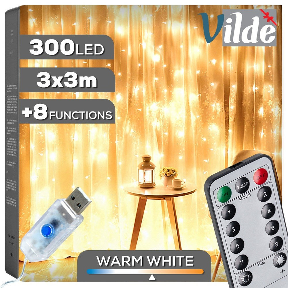 LED-Lichtervorhang "Golden Glow" (300 LEDs, 3 x 3 m)
