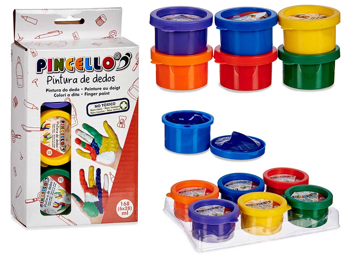PINCELLO Fingerfarben 6er-Set, je 28 ml