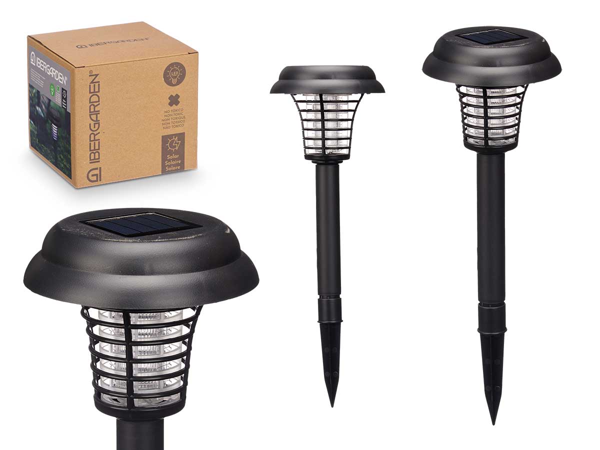 Solar-Moskito-Zapper mit LED und Erdspiess, schwarz, ca. 35,5 cm
