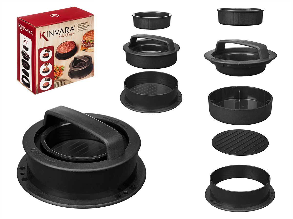 3-in-1-Hamburgerpresse, schwarz