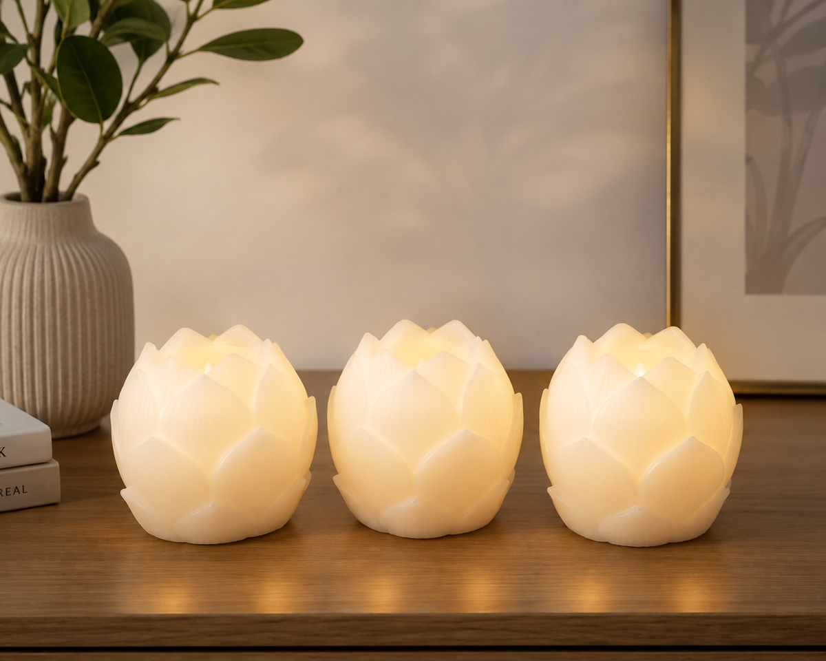 LED-Kerzen "Blossom" 3er-Set